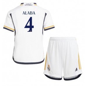 Real Madrid David Alaba #4 Koszulka Podstawowych Dziecięca 2023-24 Krótki Rękaw (+ Krótkie spodenki)